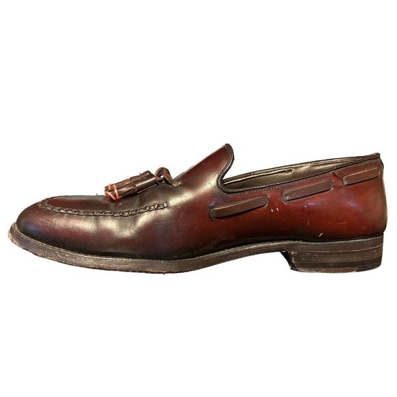 Vtg Johnston Murphy Burgundy Shell Cordovan Tassel Apron Toe Loafers Mens 9 C/A main image 6